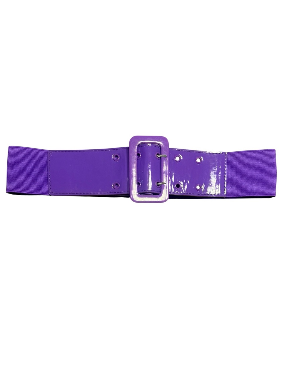 Alice + Olivia 2” Wide Purple Patent Leather Elastic Waist Belt Size XS